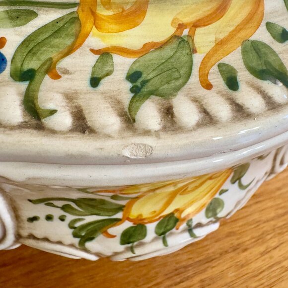 Gorgeous Vintage Deruta Italy Hand Painted Soup Tureen - Picture 9 of 11